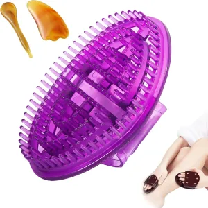 Beauty Salon Professional Custom Meridian Brush, Meridian Pressure Brush, Handheld Massage Brushes for Body, Durable Abs Design for Neck/Back/Feet (Purple)