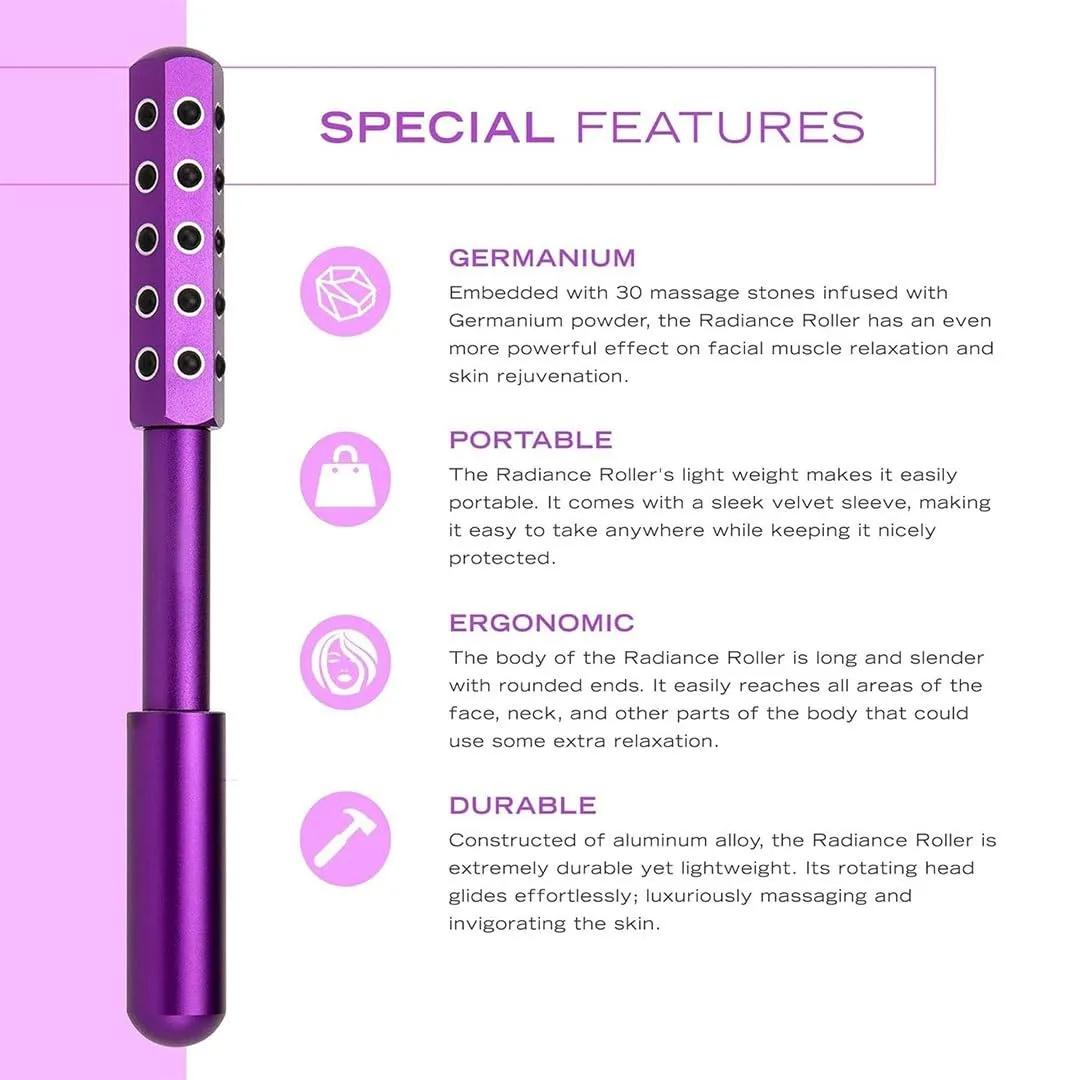 Beauty Sculptor Roller – Uplifting Facial Massager for Skin Firming and Glow, Anti-Aging Face Tool for Daily Skincare Routine, Made of Germanium Alloy with Portable Ergonomic Design(40 Ge Red,1 PCS)