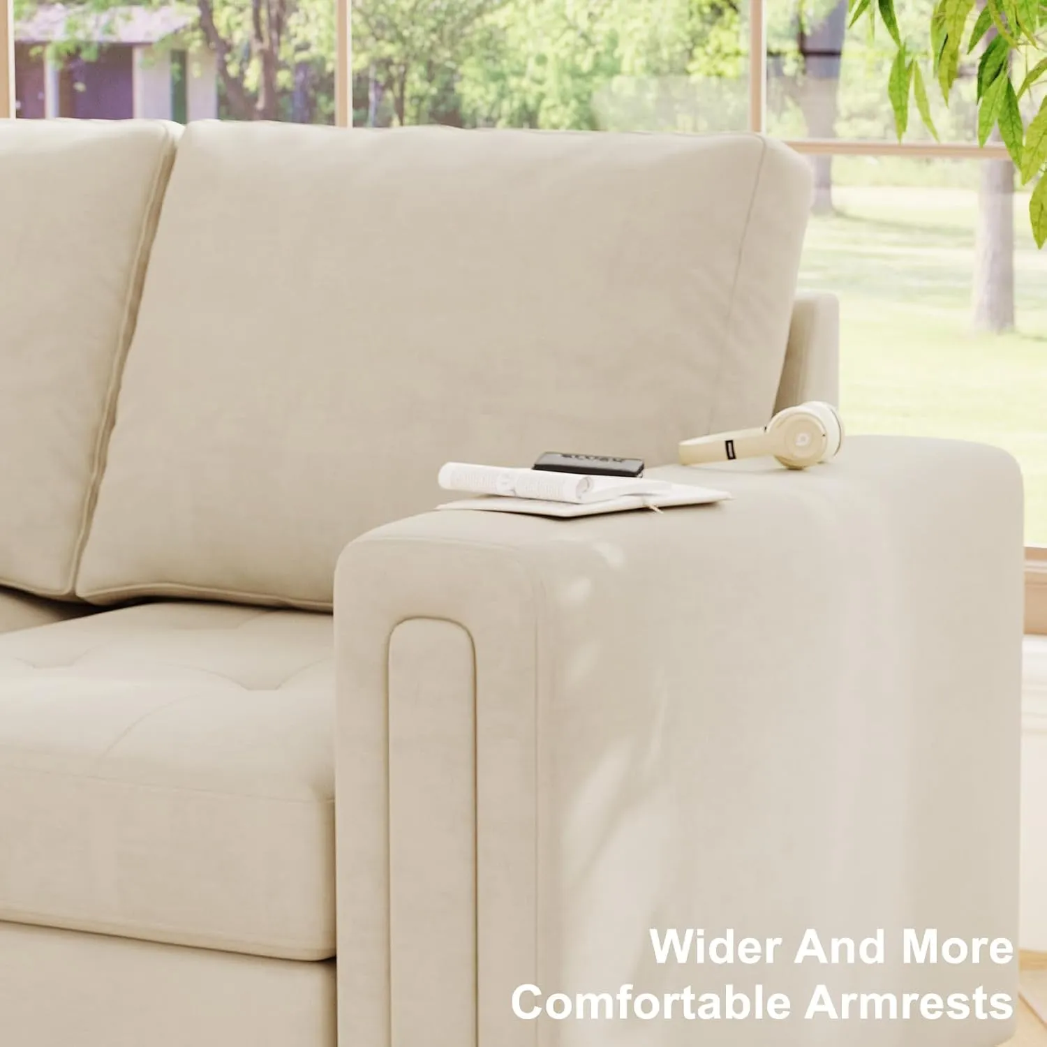 Belffin Modular Sectional Sofa U Shaped Sectional Couch with Storage Ottoman Velvet 9-Seater Convertible Sectional Sofa with Chaises Beige