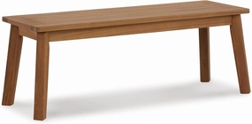 Benjara BM296581 47 in. Natural Acacia Wood Rectangular Bench Brown