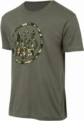 Beretta Men's Active Outdoor Trident Logo Regular Fit Short Sleeve Heritage T-Shirt, TS735T1890