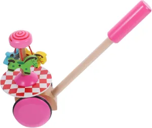 BESPORTBLE 1Pc Wooden Cart Educational Plaything Helicopter Shape Pushing for Early Childhood Development Easy Assembly Engaging Design