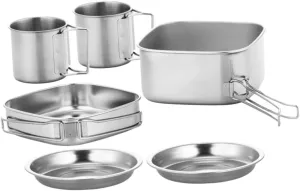 BESPORTBLE Camping Cookware Set Portable Folding Pot Utensils Pan for Hiking BBQ and Camping