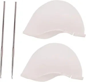 BESPORTBLE Hair Dyeing Hats Highlighter Caps for Hair Dyeing Tool with Brush Set of 2 Professional Style