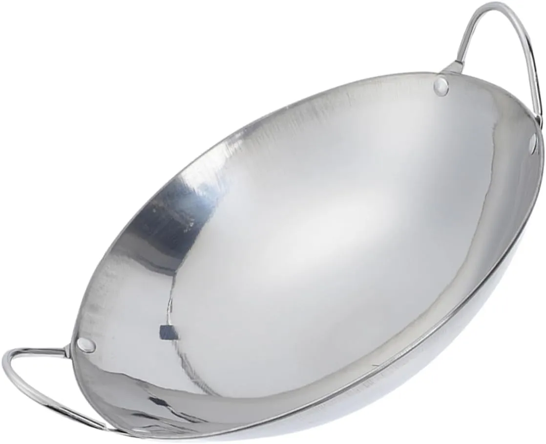 BESPORTBLE Stainless Wok Kitchen Hot Pot Small Pots for Cooking Safe Overflow Design Portable