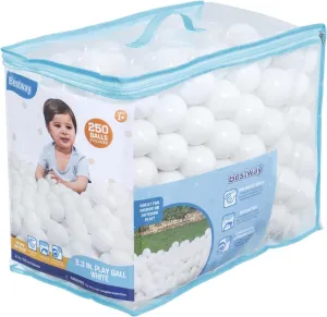 Bestway Plastic White Play Balls 250ct | Great for Indoor and Outdoor Playpens, Ball Pits, Bouncers, Kiddie Pools