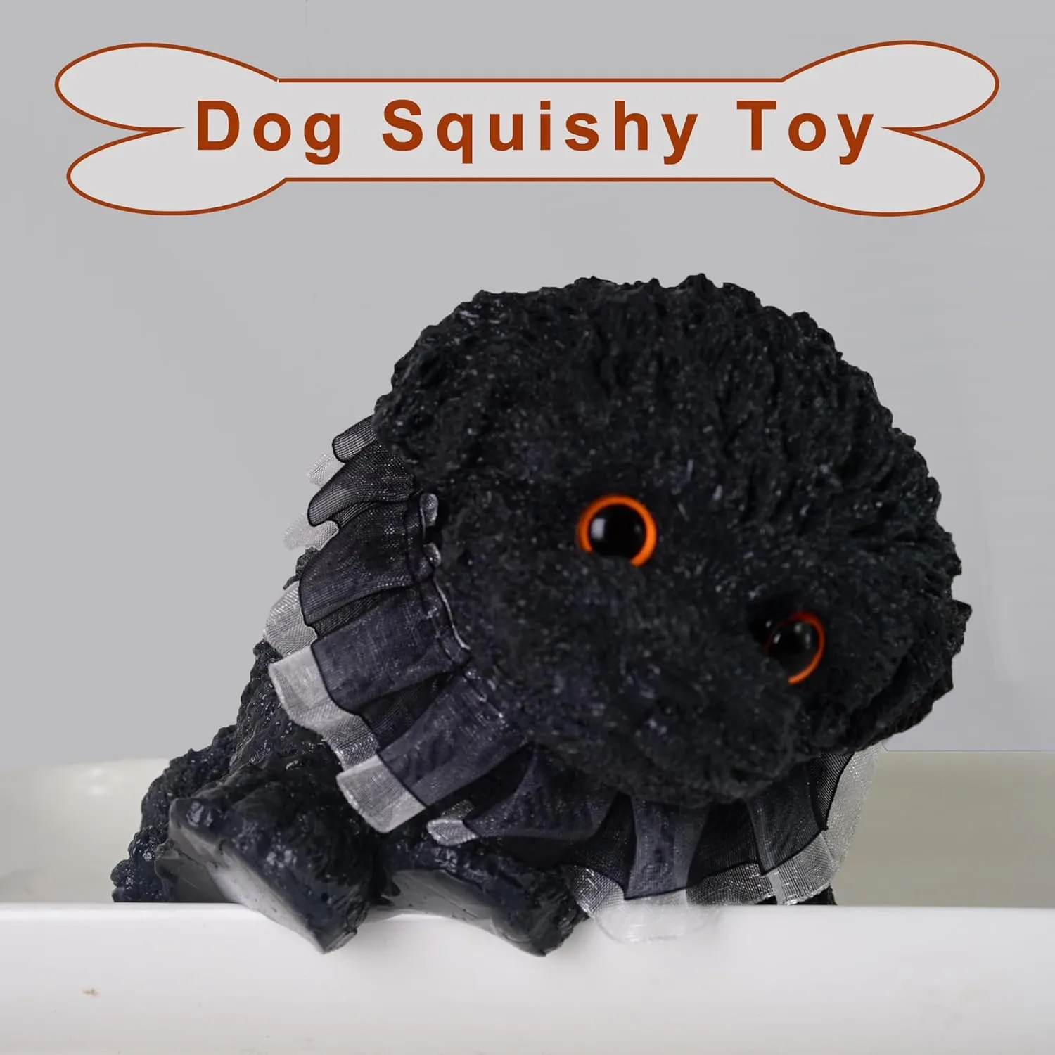 Big Taba Squishy Dog,Handmade Large Dog Taba Toys,Stress Relief Toy for Adult/Kids,Soft Teddy Squishy Stress Toy Gifts for Relaxtion and Fun (Blackdog)