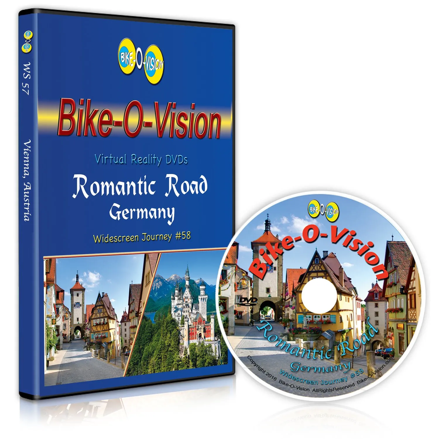 Bike-O-Vision - The Romantic Road, Germany - Virtual Cycling Adventure - Perfect for Indoor Cycling and Treadmill Workouts - Cardio Fitness Scenery Video