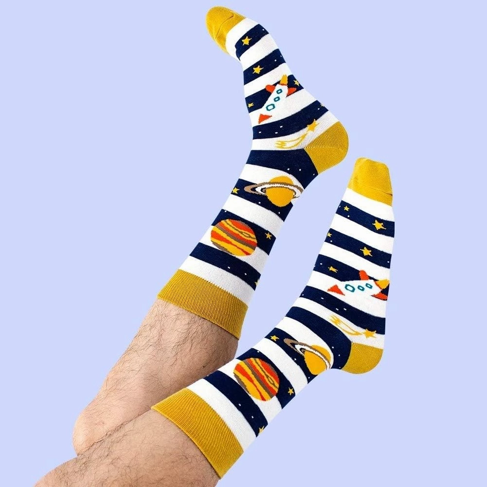 BISOUSOX Dress Socks for Men 9-12 Mens Funny Fun Colorful Crazy Funky Crew Socks Novelty Happy Cotton
