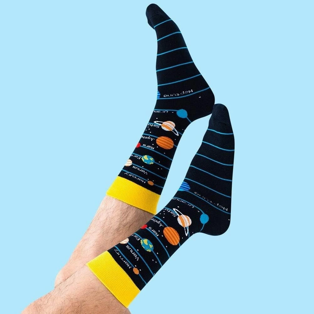 BISOUSOX Dress Socks for Men 9-12 Mens Funny Fun Colorful Crazy Funky Crew Socks Novelty Happy Cotton