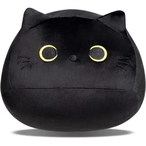Black Cat Plush Toy, Black Cat Pillow, Halloween Pillow, Cat Plush Toy, Anime Plush Toy, Halloween Home Decoration (Black)