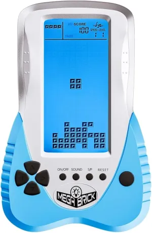 Blue Backlit Block Game Console 3398 in 1 Retro Nostalgia Racing/Tank Battle/Snake Pocket Puzzle Game Console Handheld Portable Brick Toy Console Gifts for Teenagers/Children (Blue)
