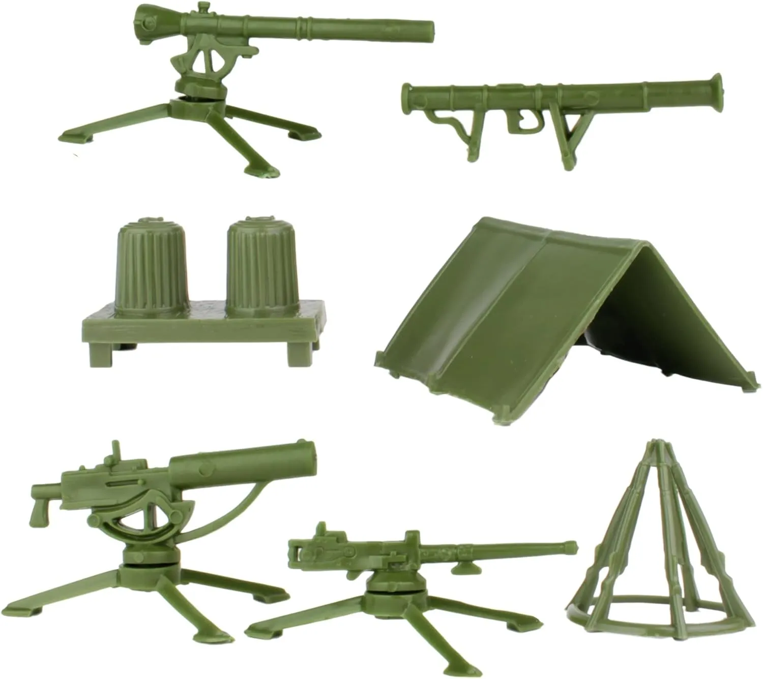 BMC Classic Plastic Army Men Playset Accessories - 10pc Military Camp - US Made