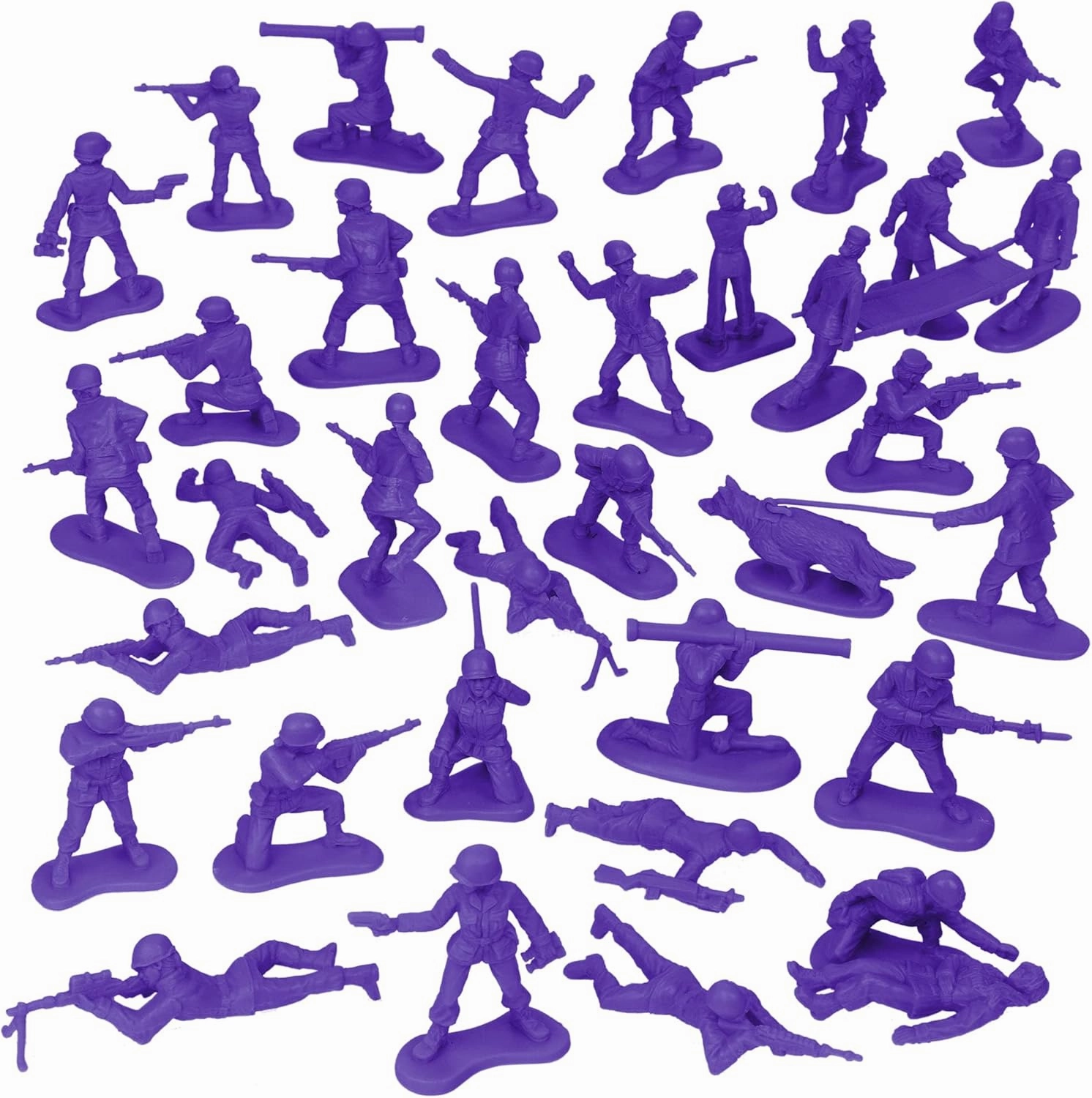 BMC Plastic Army Women - 36pc Purple Female Soldier Figures - Made in USA