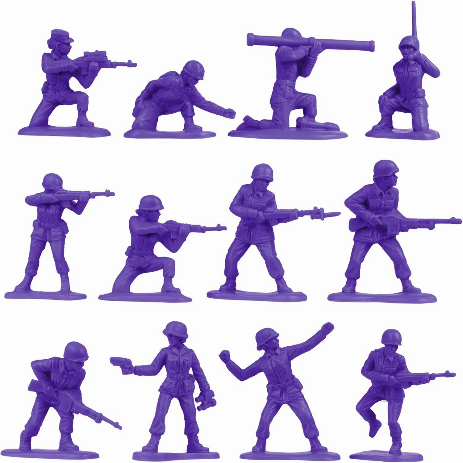 BMC Plastic Army Women - 36pc Purple Female Soldier Figures - Made in USA