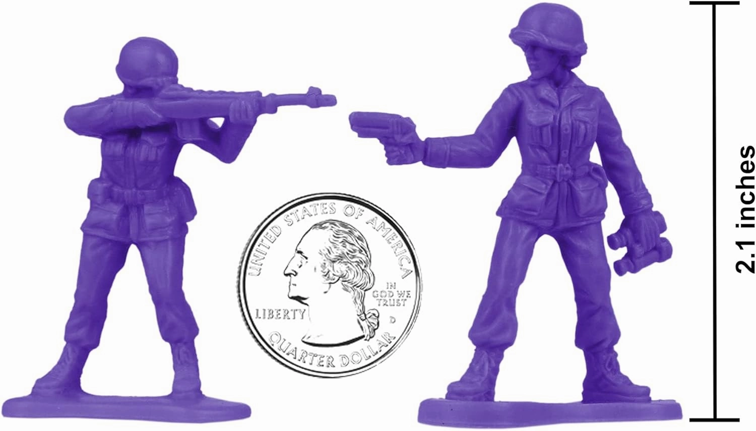 BMC Plastic Army Women - 36pc Purple Female Soldier Figures - Made in USA