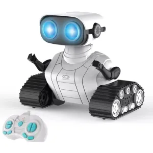 BOPTU Robot Toy Rechargeable Robot Toy with Remote Control Music LED Eyes Dance Moves Flexible Head and Arms Smart Sensing for Kids Boys Girls