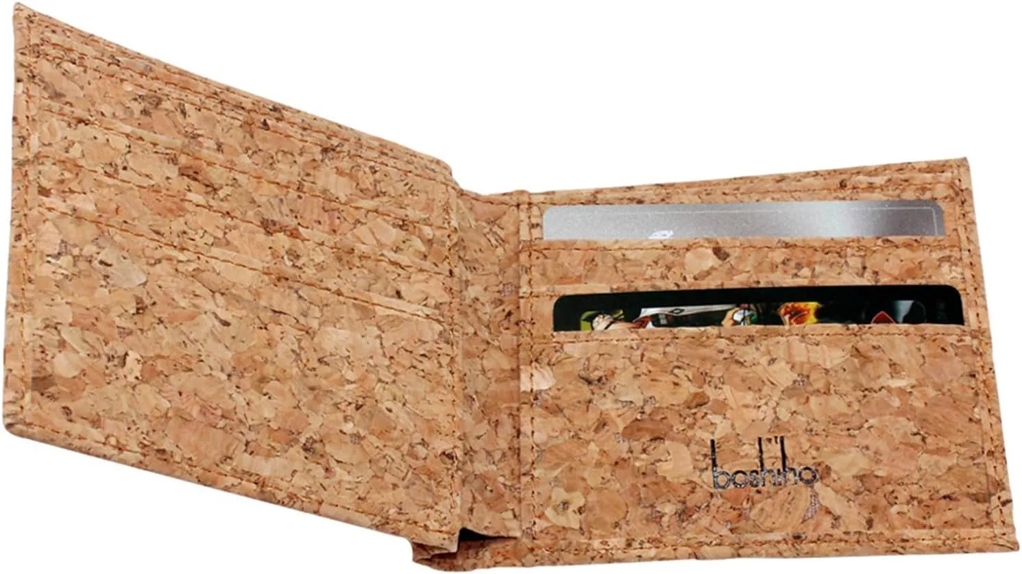 boshiho 2 Pcs Cork Wallet Slim Design Bifold Credit ID Card Holder Purse Unique Vegan Gift Ideas