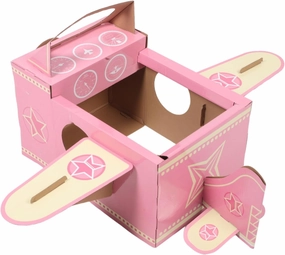 Boys and Girls's Dress-up Airplane Costume Rotating Fan Cardboard Toy Airplane for Boys Interactive Making Set