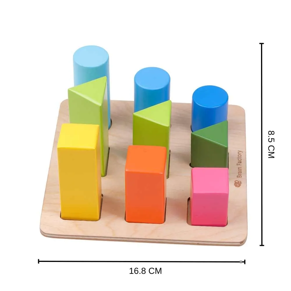 Brain Factory Wooden Shape Sorter for Kids 18 Months and Up