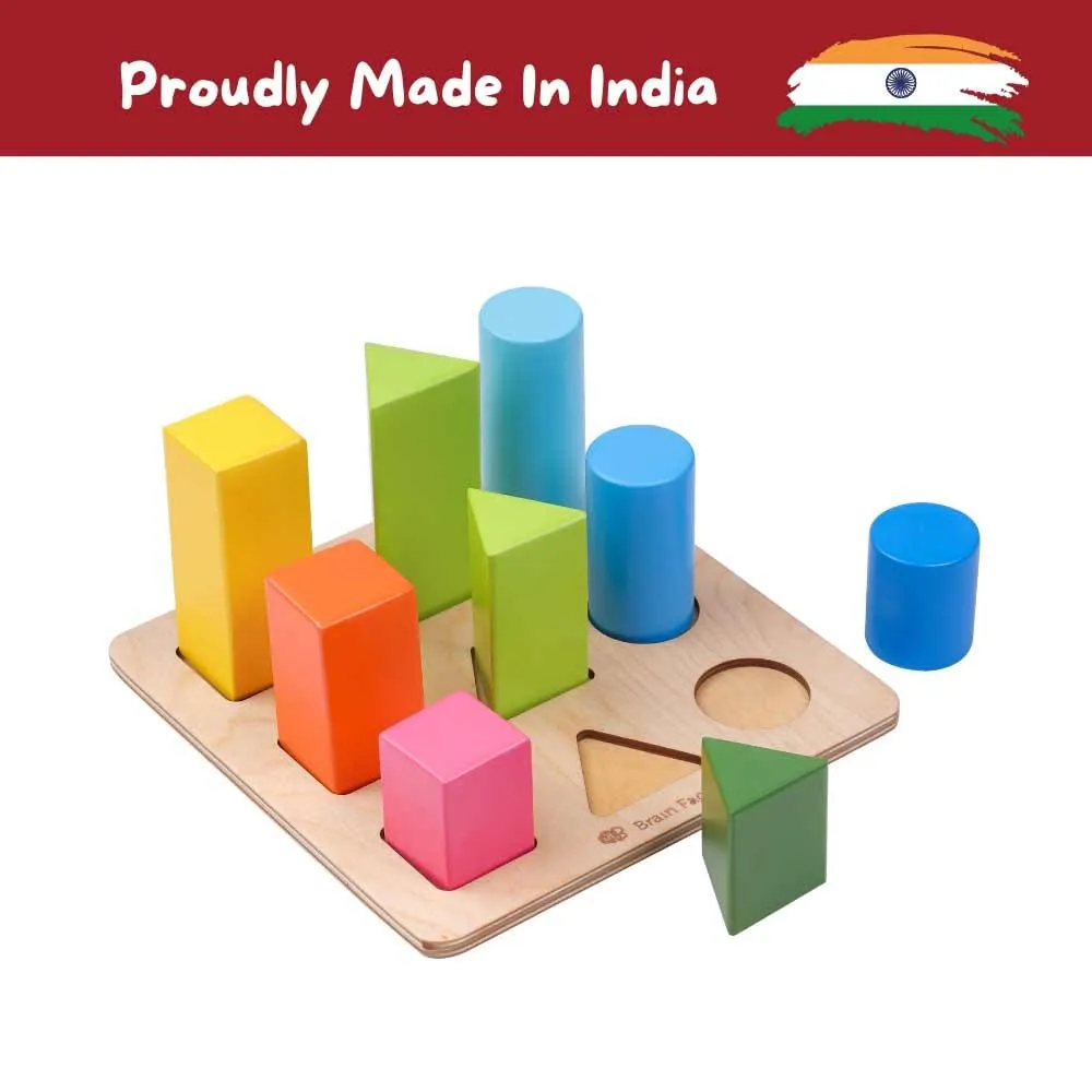 Brain Factory Wooden Shape Sorter for Kids 18 Months and Up
