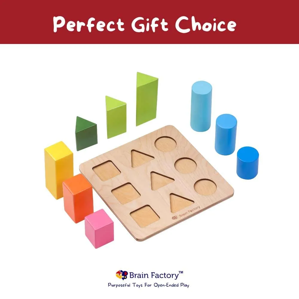 Brain Factory Wooden Shape Sorter for Kids 18 Months and Up