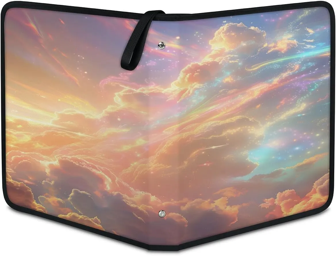 Bright Cloud 3 Ring Trading Zipper Binder Strap, Trading Card Binder 9 Pocket, 900 Pockets Card Holder with 50 Removable Sleeves for Game Cards