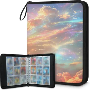 Bright Cloud 3 Ring Trading Zipper Binder Strap, Trading Card Binder 9 Pocket, 900 Pockets Card Holder with 50 Removable Sleeves for Game Cards