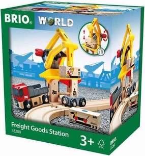 BRIO World - 33280 Freight Goods Station | Versatile Toy Train Set for Kids | Interactive Play | Sustainable Wood Construction | Ideal for Toddlers Aged 3 and Up