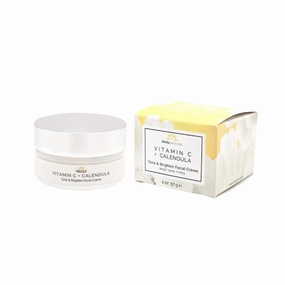 Calendula   Vitamin C Brightening Face Cream – Hydrating, Firming, Antioxidant-Rich Moisturizer – Lightweight, Non-Greasy, Non-GMO, No Parabens or Sulphates – 2 oz Jar