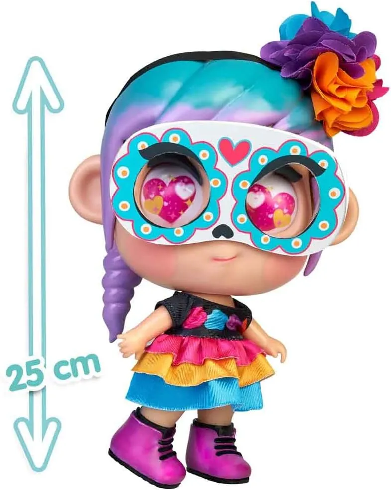 Camila, Mexico Doll from The Series of Drawings, with Traditional Country Costume, Catrina mask and Flowers in The Hair, Boys and Girls from 3 Years, Famous (TFT18000)