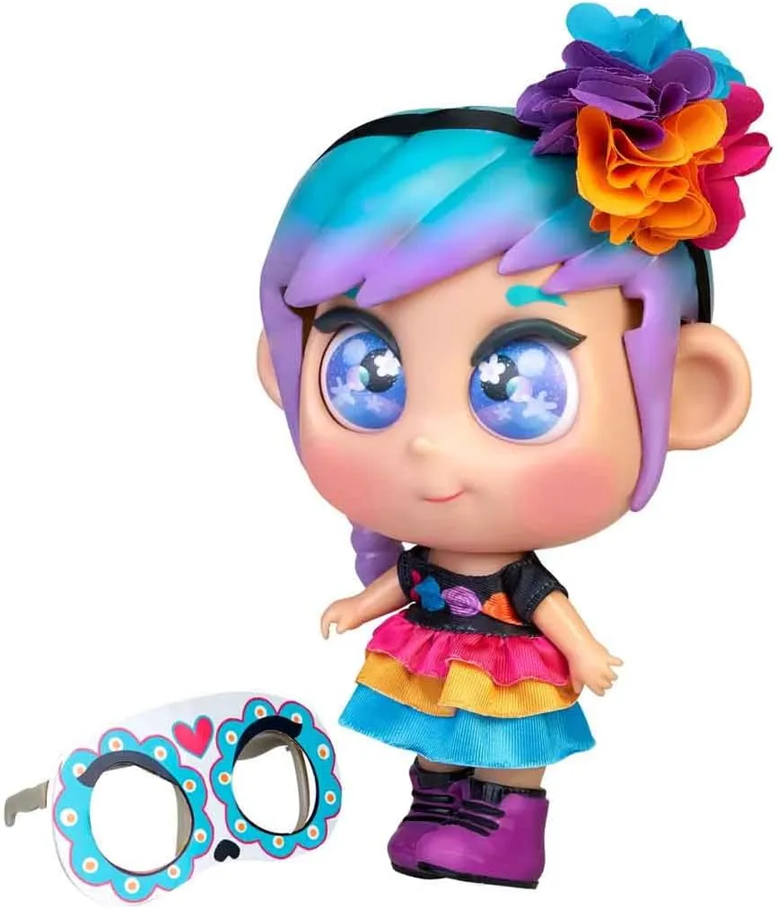Camila, Mexico Doll from The Series of Drawings, with Traditional Country Costume, Catrina mask and Flowers in The Hair, Boys and Girls from 3 Years, Famous (TFT18000)
