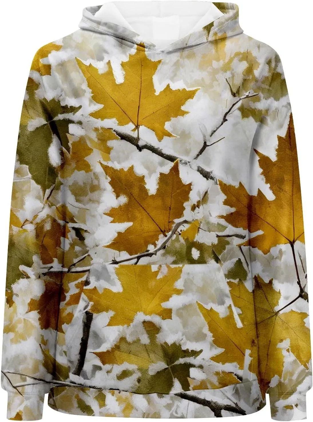 Camo Hoodie Womens Fall Fashion 2024 Trendy Camo Sweatsuits Oversized Long Sleeve Maple Leaf Print Fle