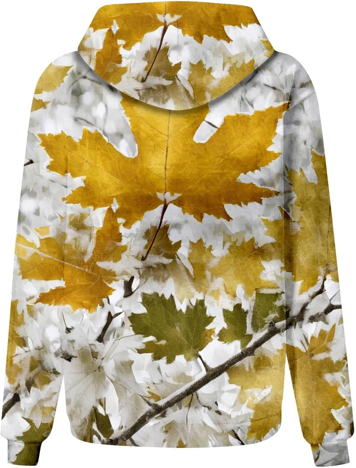 Camo Hoodie Womens Fall Fashion 2024 Trendy Camo Sweatsuits Oversized Long Sleeve Maple Leaf Print Fle