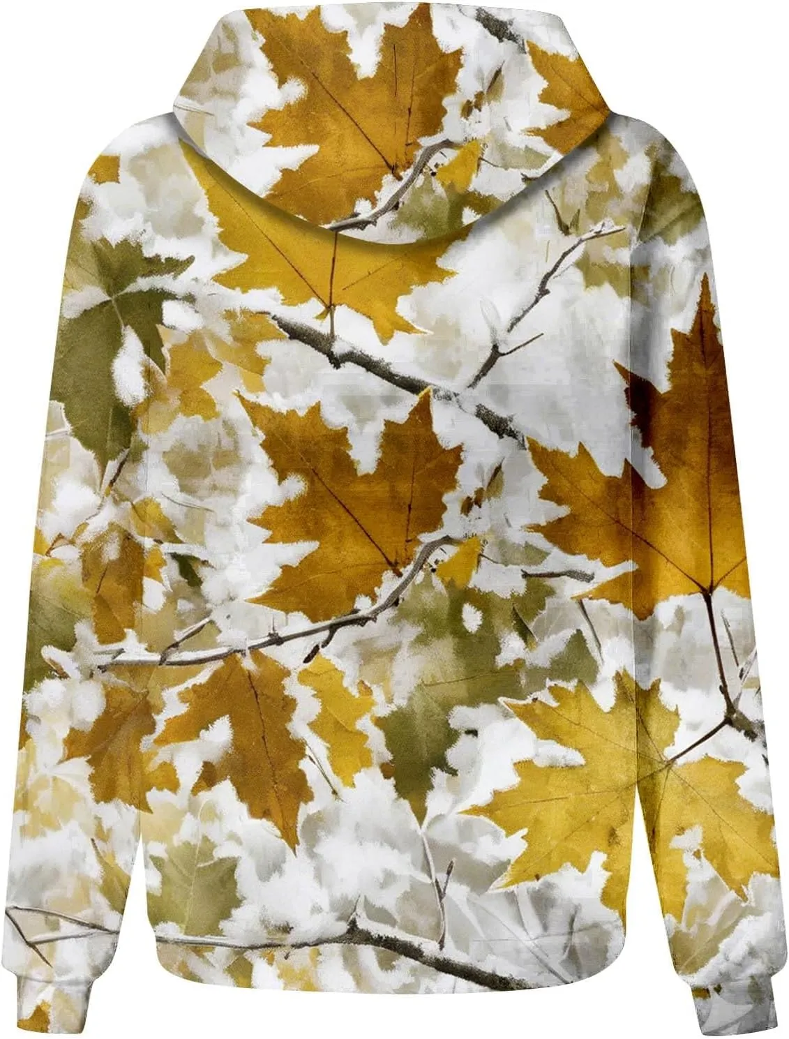 Camo Hoodie Womens Fall Fashion 2024 Trendy Camo Sweatsuits Oversized Long Sleeve Maple Leaf Print Fle