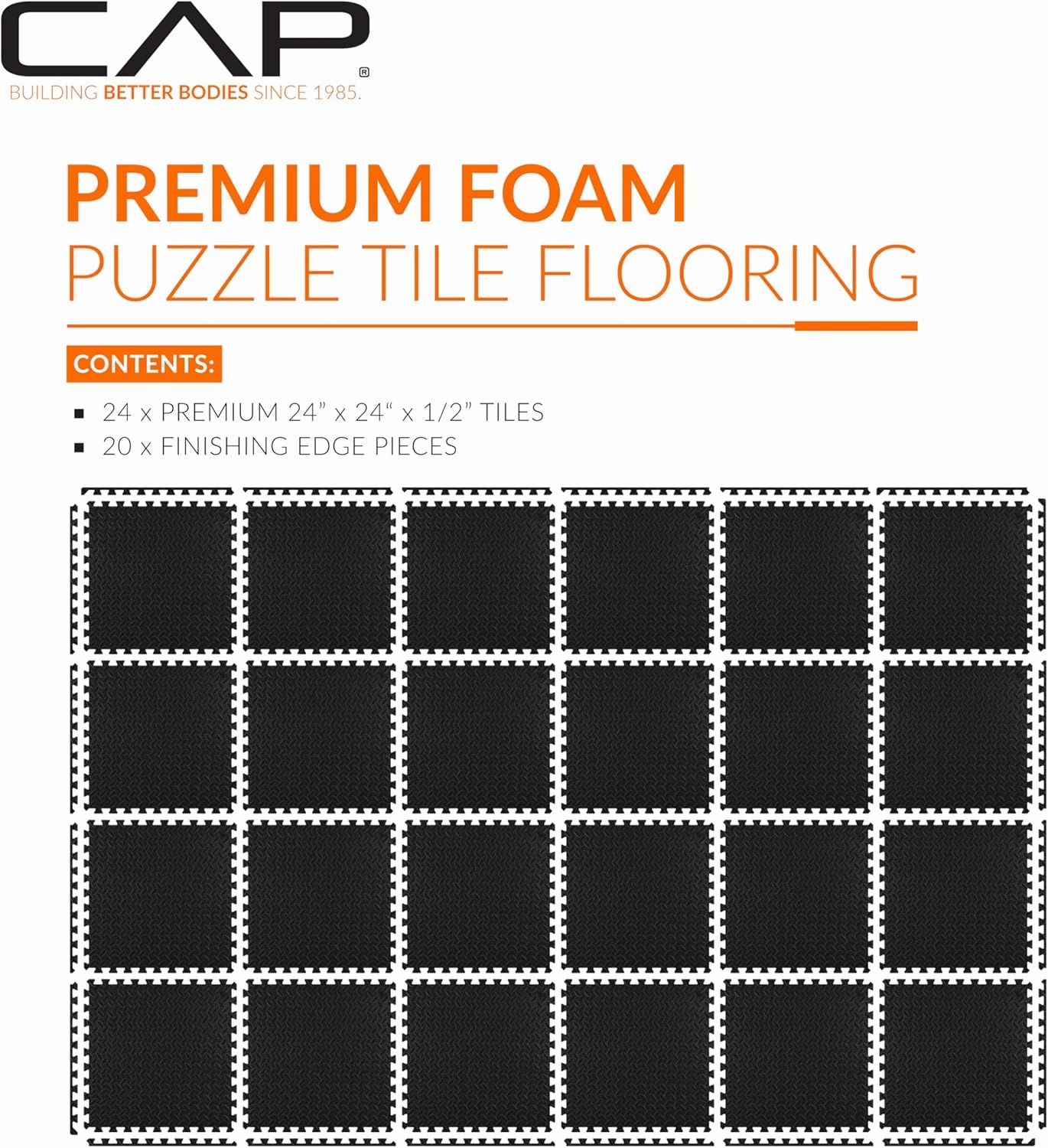 CAP Barbell Exercise Puzzle Mats Packs Tiles 24"x24" x 1/2" | Multiple Options