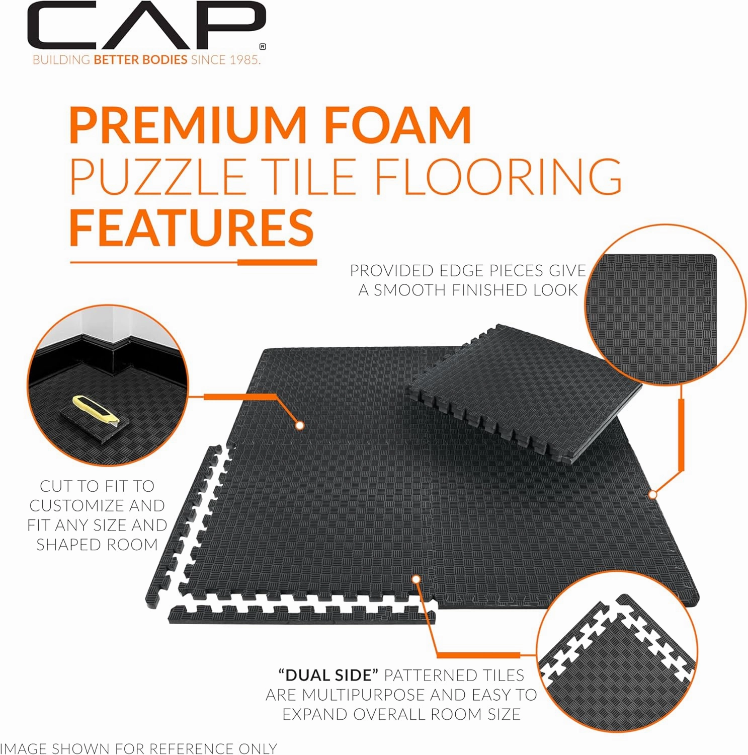 CAP Barbell Exercise Puzzle Mats Packs Tiles 24"x24" x 3/4" | Multiple Options