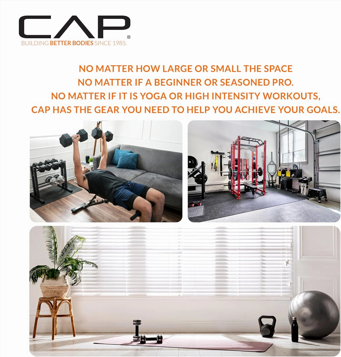 CAP Barbell Exercise Puzzle Mats Packs Tiles 24"x24" x 3/4" | Multiple Options