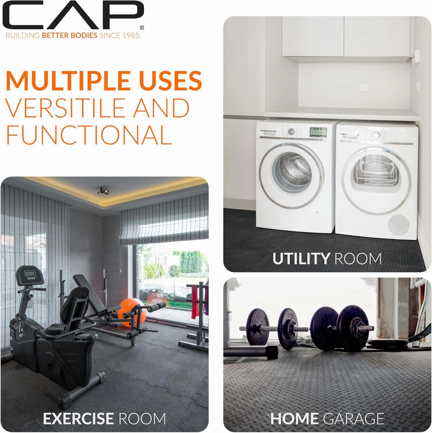 CAP Barbell Exercise Puzzle Mats Packs Tiles 24"x24" x 3/4" | Multiple Options