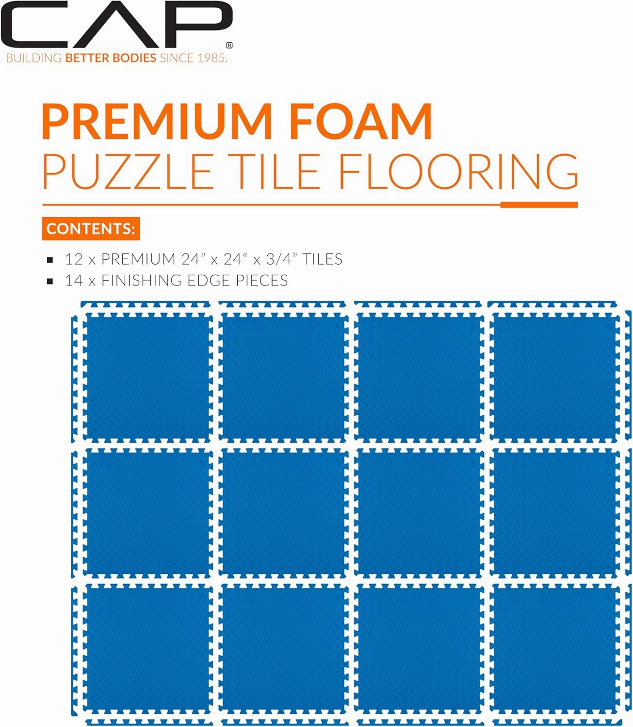 CAP Barbell Exercise Puzzle Mats Packs Tiles 24"x24" x 3/4" | Multiple Options