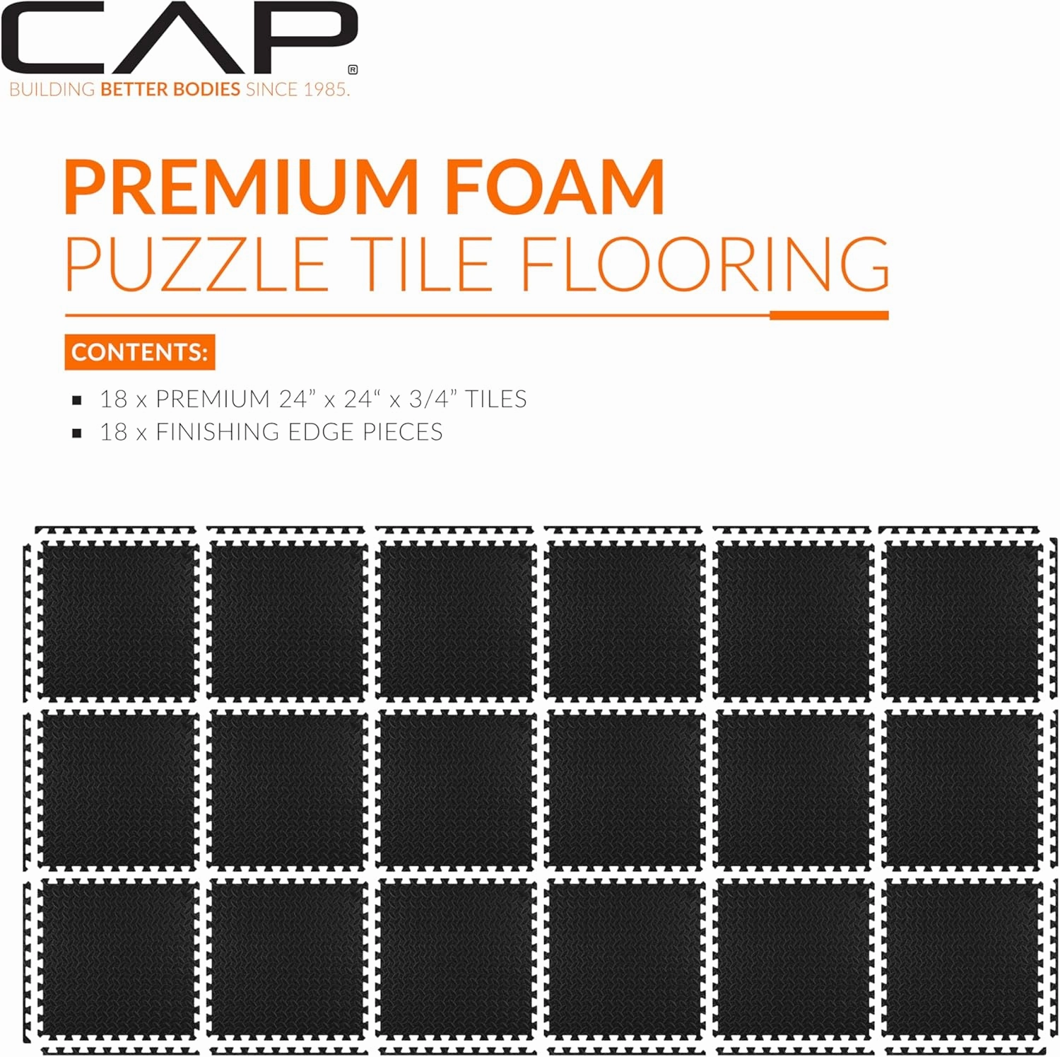 CAP Barbell Exercise Puzzle Mats Packs Tiles 24"x24" x 3/4" | Multiple Options