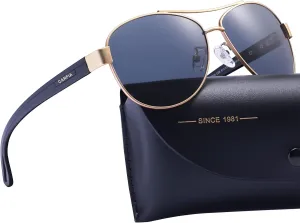 CARFIA Polarized Sunglasses for Women UV Protection Ultra-Lightweight Comfort Metal Frame Driving Glasses CA3210