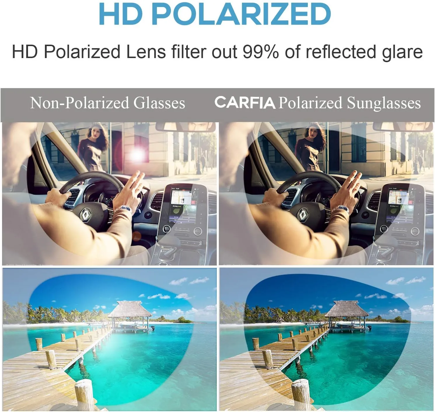 CARFIA Polarized Sunglasses for Women UV Protection Ultra-Lightweight Comfort Metal Frame Driving Glasses CA3210
