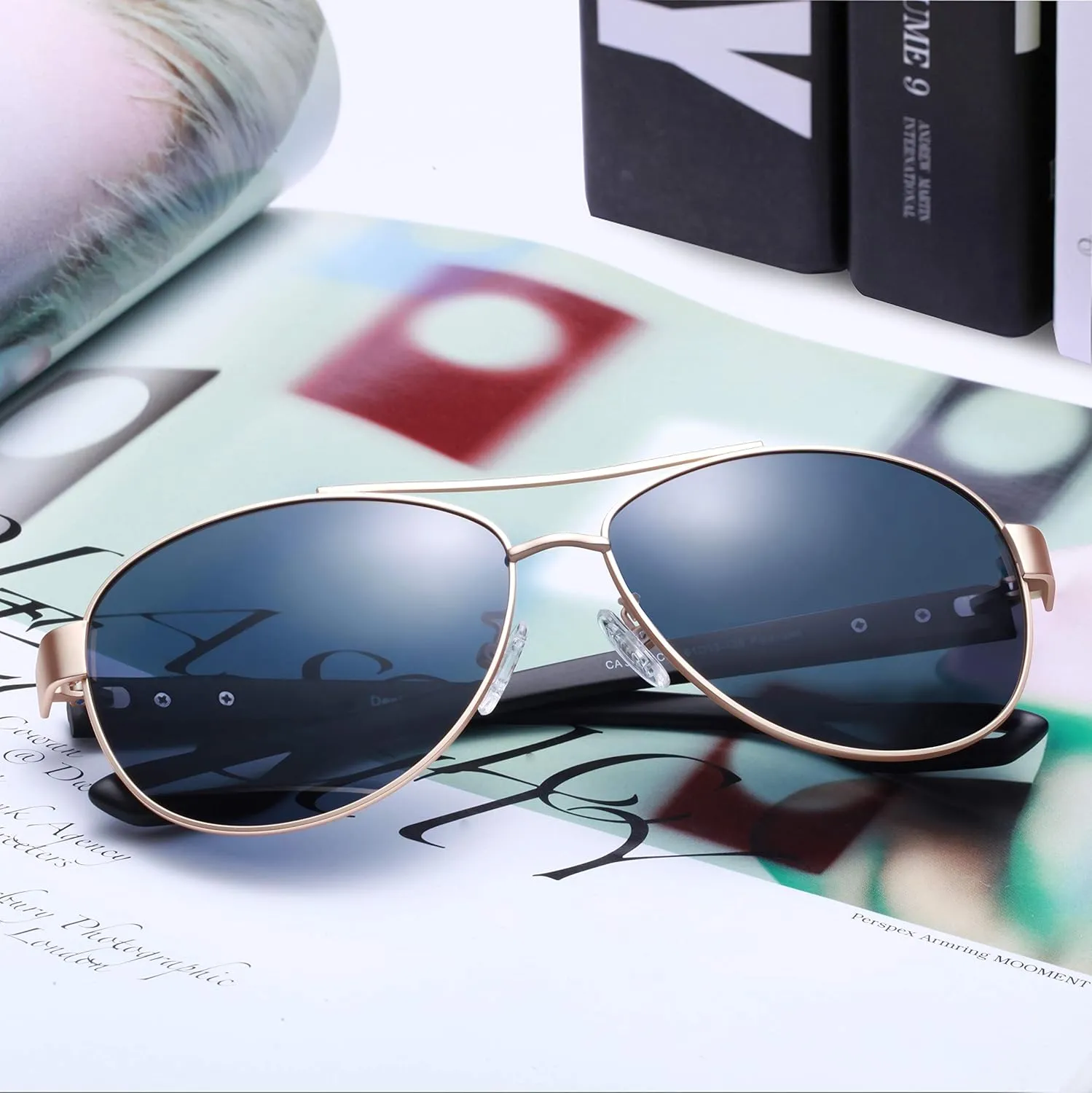 CARFIA Polarized Sunglasses for Women UV Protection Ultra-Lightweight Comfort Metal Frame Driving Glasses CA3210