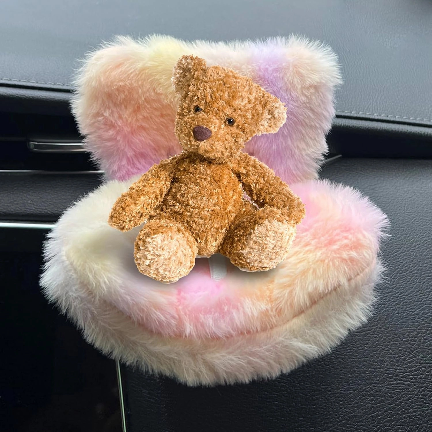 Cars Seats for Dolls with Soft Furry Cushion, Air Vent Clip and Desktop Stand, and Functional Car Ornament for Doll Fans and Doll Collectors
