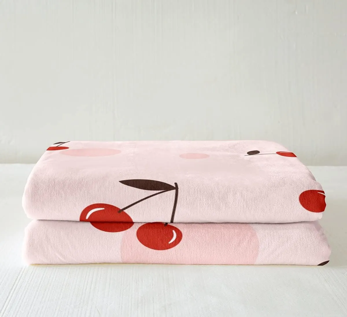 Castle Fairy Cute Cherry Berry Throw Blankets,Cartoon Sweet Fruits Blankets for Kids Girls Teens Women Bedroom Decor Pink Fleece Blanket Lovely Delicious Food Sherpa Blanket,for Chair/Sofa,50"x60"