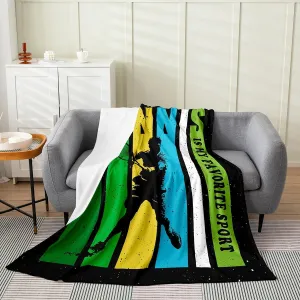 Castle Fairy Tennis Flannel Blanket for Kids Adults,Outdoor Tennis Sport Fuzzy Plush Warm Blankets for Sofa Bed,Athlete Silhouette Breathable Plush Blanket Queen 90"x90"