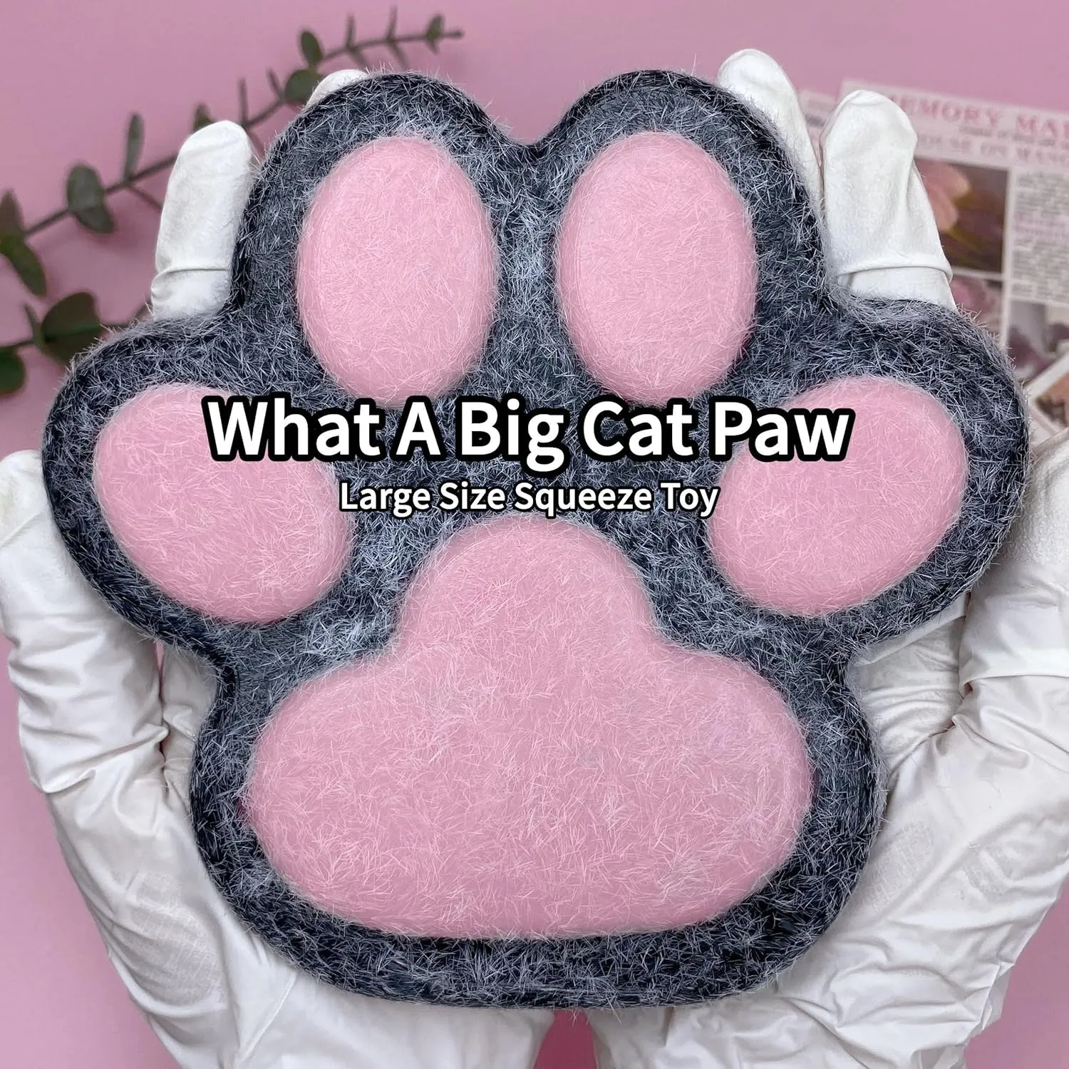 Cat Paw Squishy Big Fufu Squishies Giant Cat Paw Toy 5.5 Inch Large Paw Print Squishy Squeeze Toys Tangcii Pinch Family Silicone Stress Relief Cute Soft Sticky Toy for Adults Kids