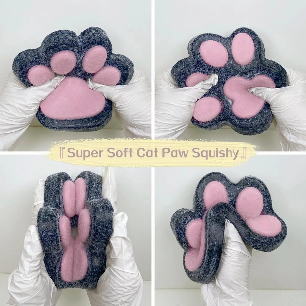 Cat Paw Squishy Big Fufu Squishies Giant Cat Paw Toy 5.5 Inch Large Paw Print Squishy Squeeze Toys Tangcii Pinch Family Silicone Stress Relief Cute Soft Sticky Toy for Adults Kids