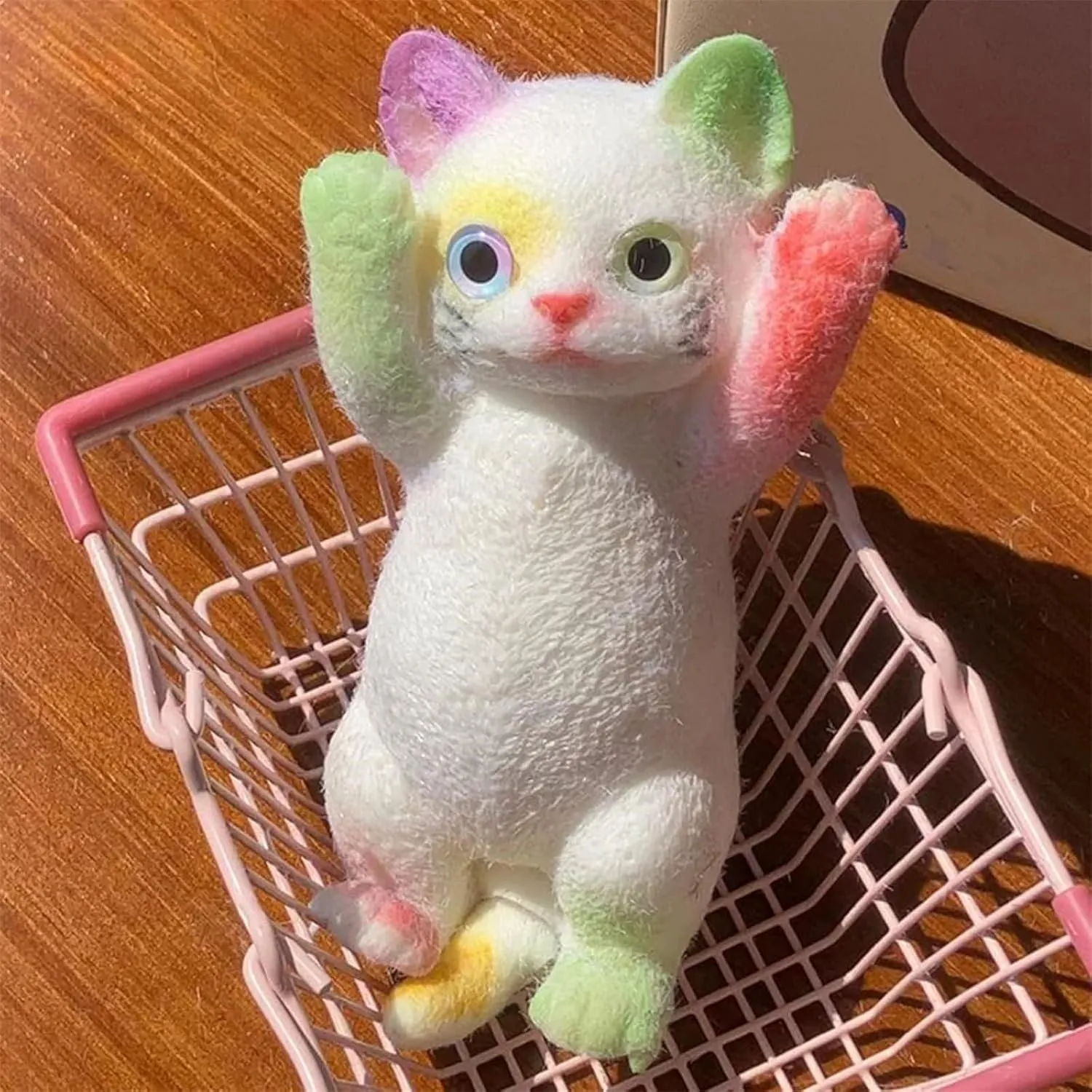 Cat Sticky Squishy Toys,Cute Cat Squishies Squeeze Soft Cat Squishies Relax Sensory,Squeeze Toy Gifts for Christmas Birthday Holiday (Colorful)